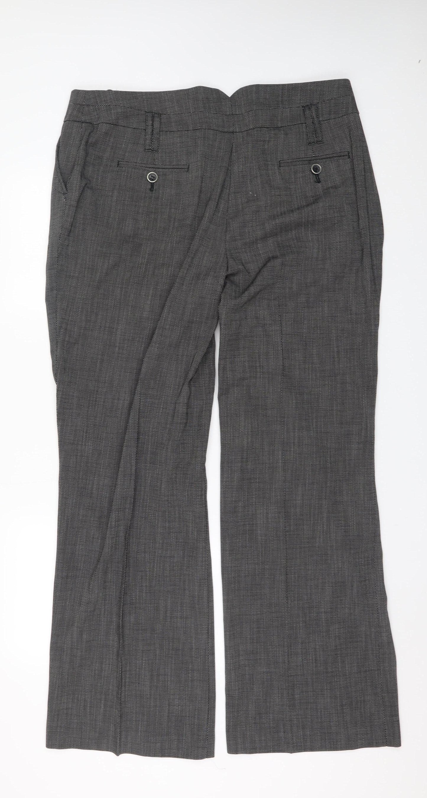 Next Women Grey Herringbone Dress Pants Size 20L Tall Work Trousers