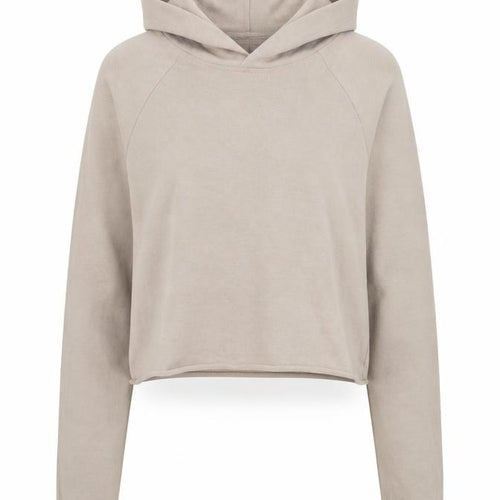 H&M Divided Women Beige Cotton Cropped Pullover Hoodie XS