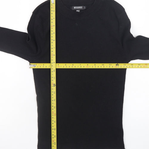 Missguided Women's Black Long Sleeve Slim Fit Basic Top UK 10