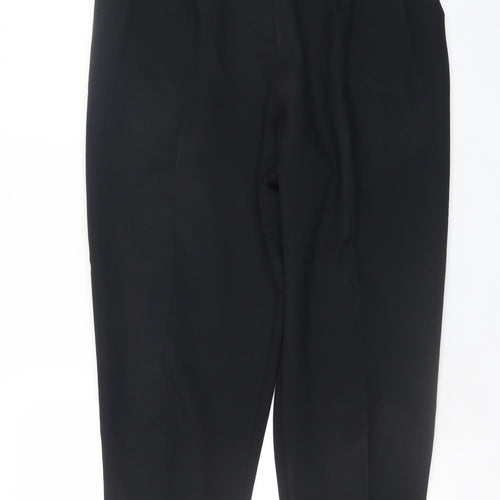 ASOS DESIGN Women's Black Cropped Tapered Trousers Size 12