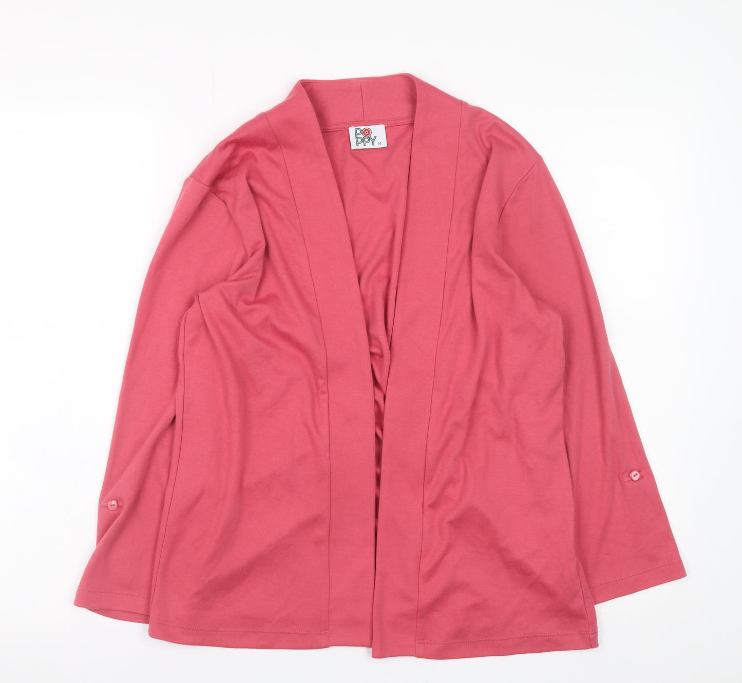 Poppy Womens Pink Size 14 Lightweight Open Cardigan