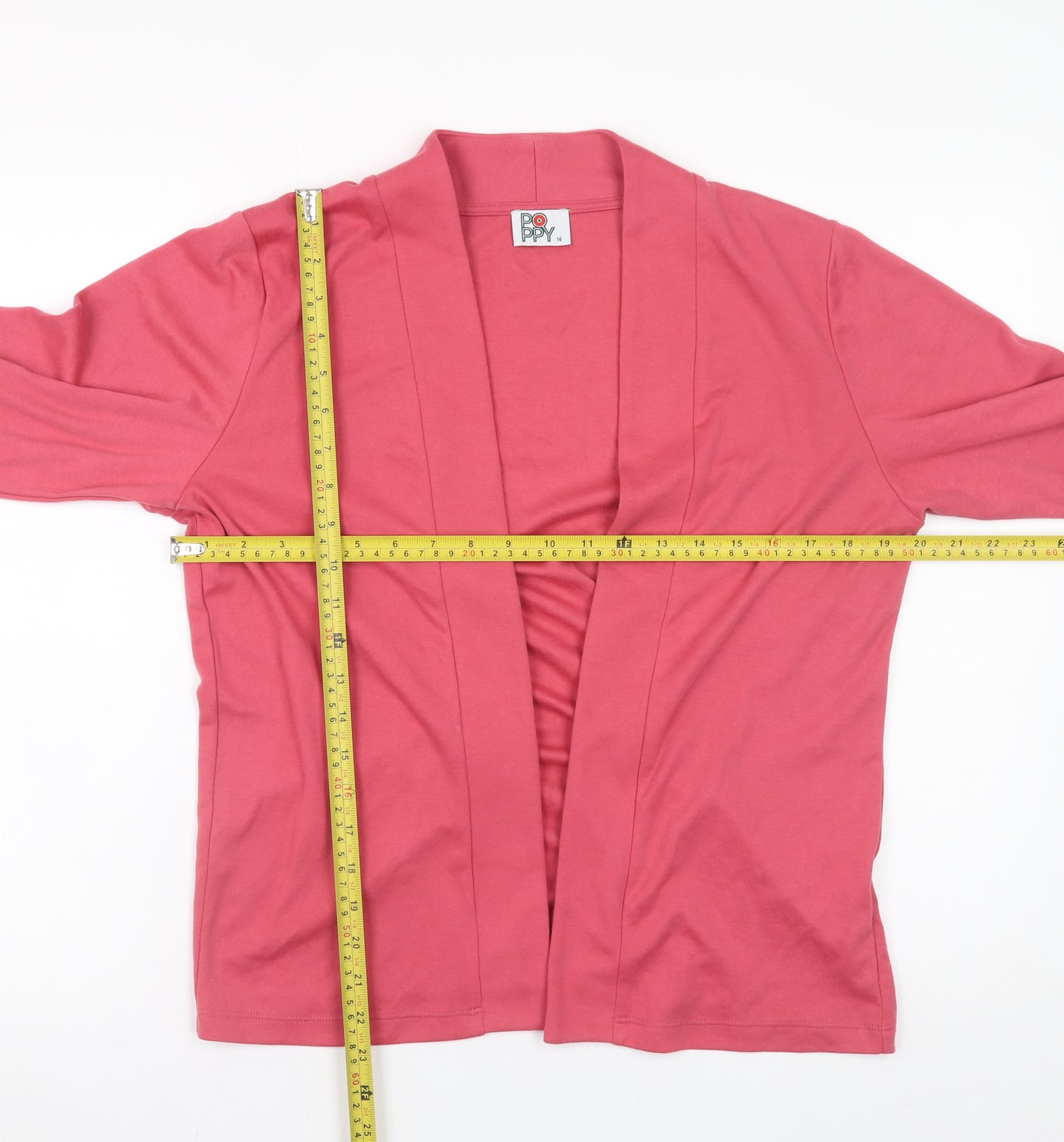 Poppy Womens Pink Size 14 Lightweight Open Cardigan