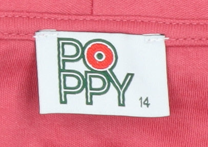 Poppy Womens Pink Size 14 Lightweight Open Cardigan