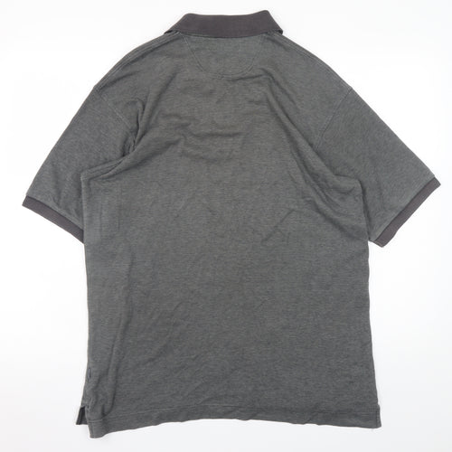 Maine New England Men’s Grey Cotton Short Sleeve Polo Shirt M