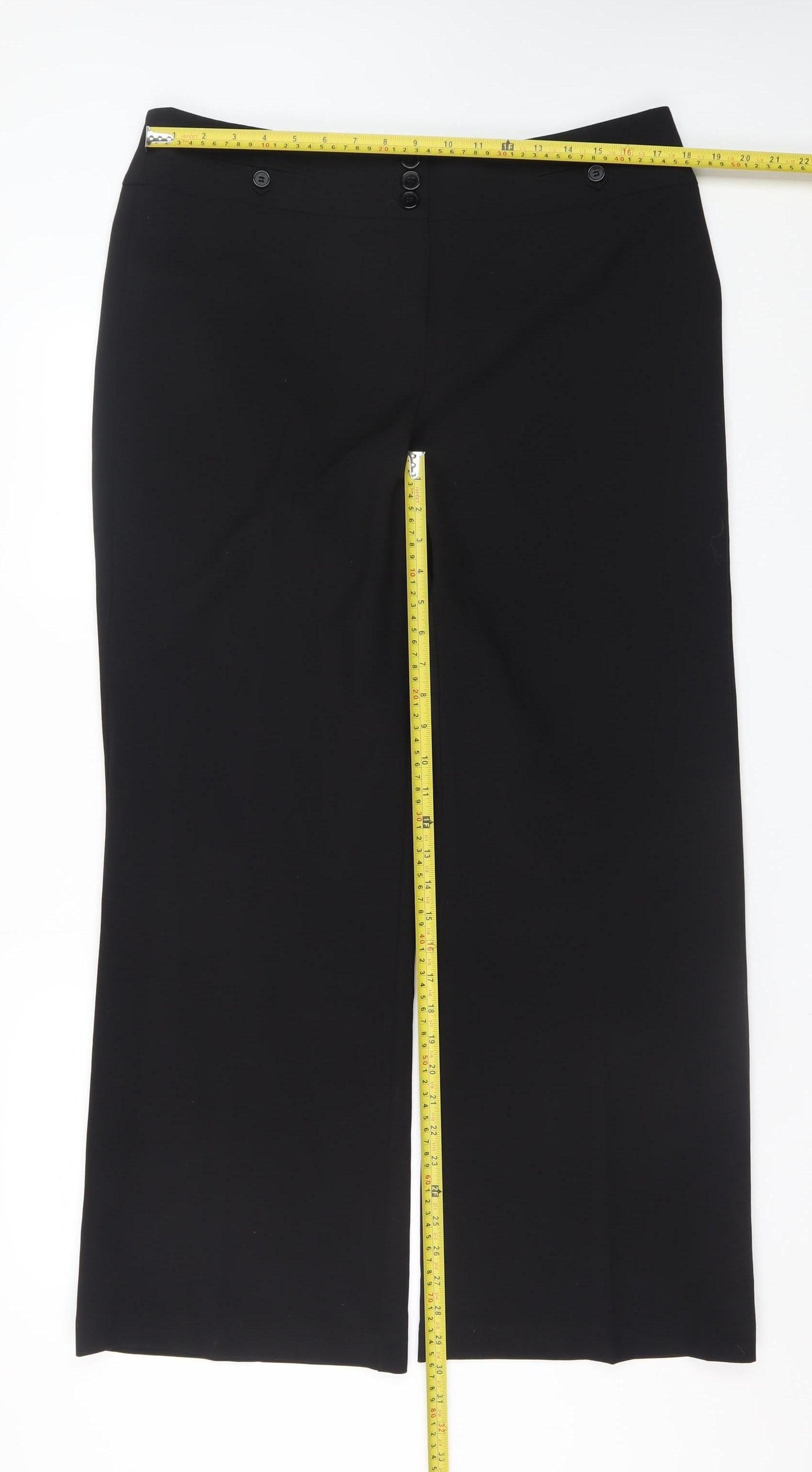BHS Womens Black Straight Leg Dress Pants Size 16 Polyester Blend