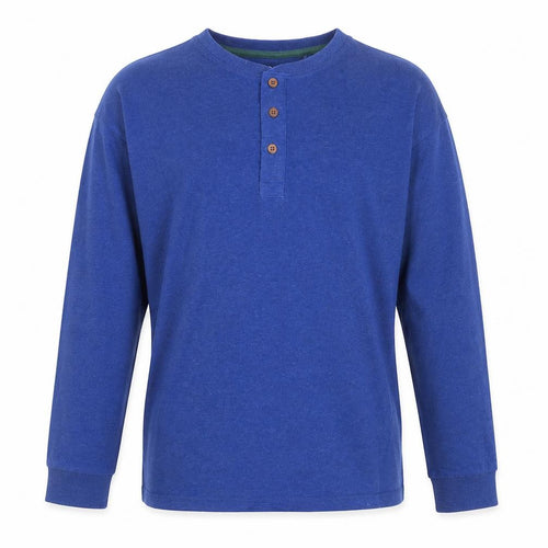 Next Boys Blue Henley Long Sleeve Pyjama Top 12 Years Cotton Blend