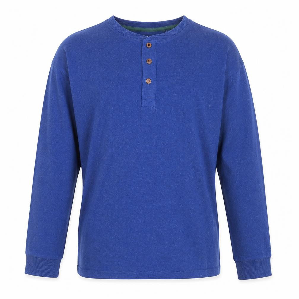 Next Boys Blue Henley Long Sleeve Pyjama Top 12 Years Cotton Blend