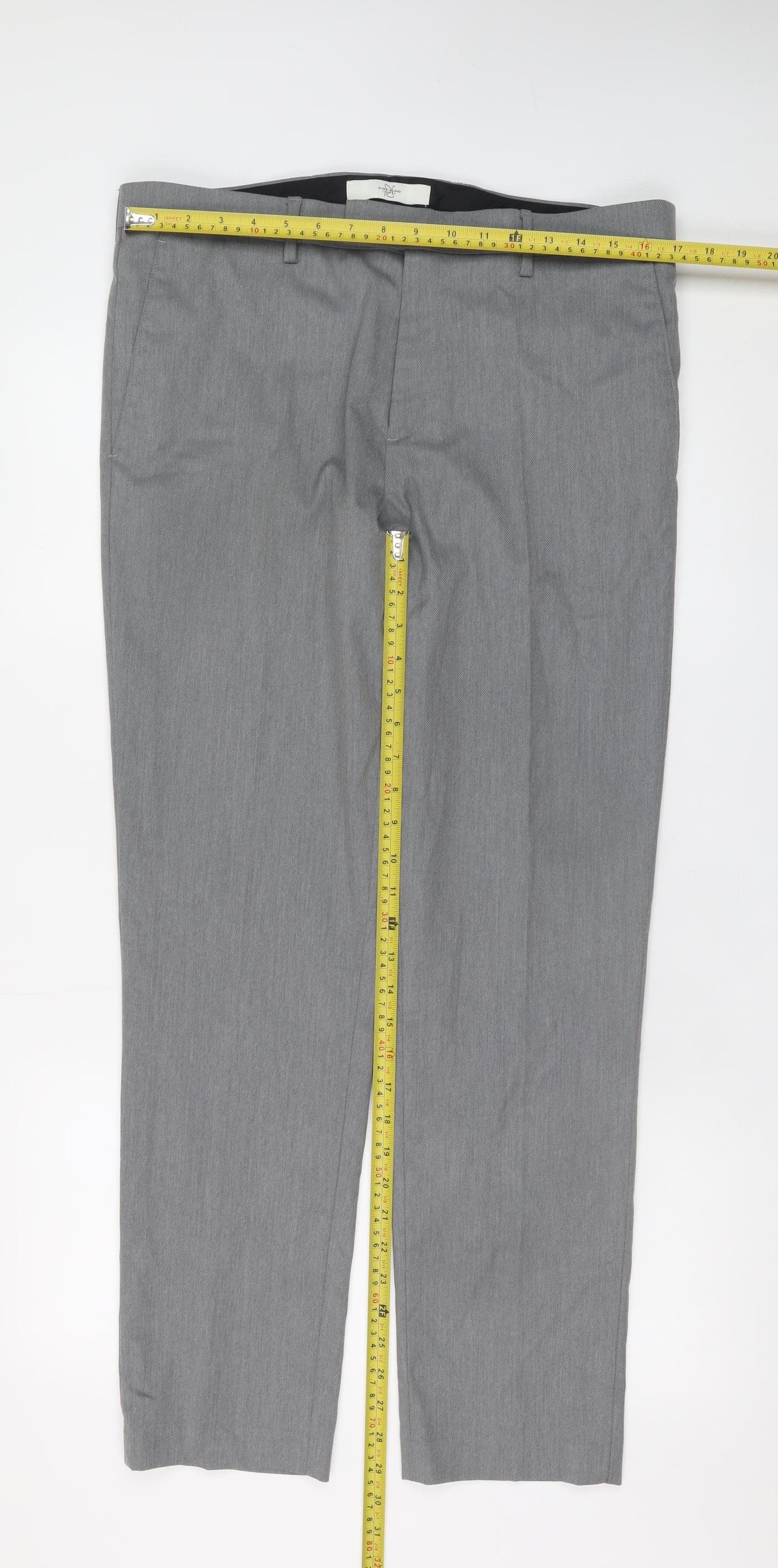 River Island Men's Grey Slim Fit Dress Pants 34R