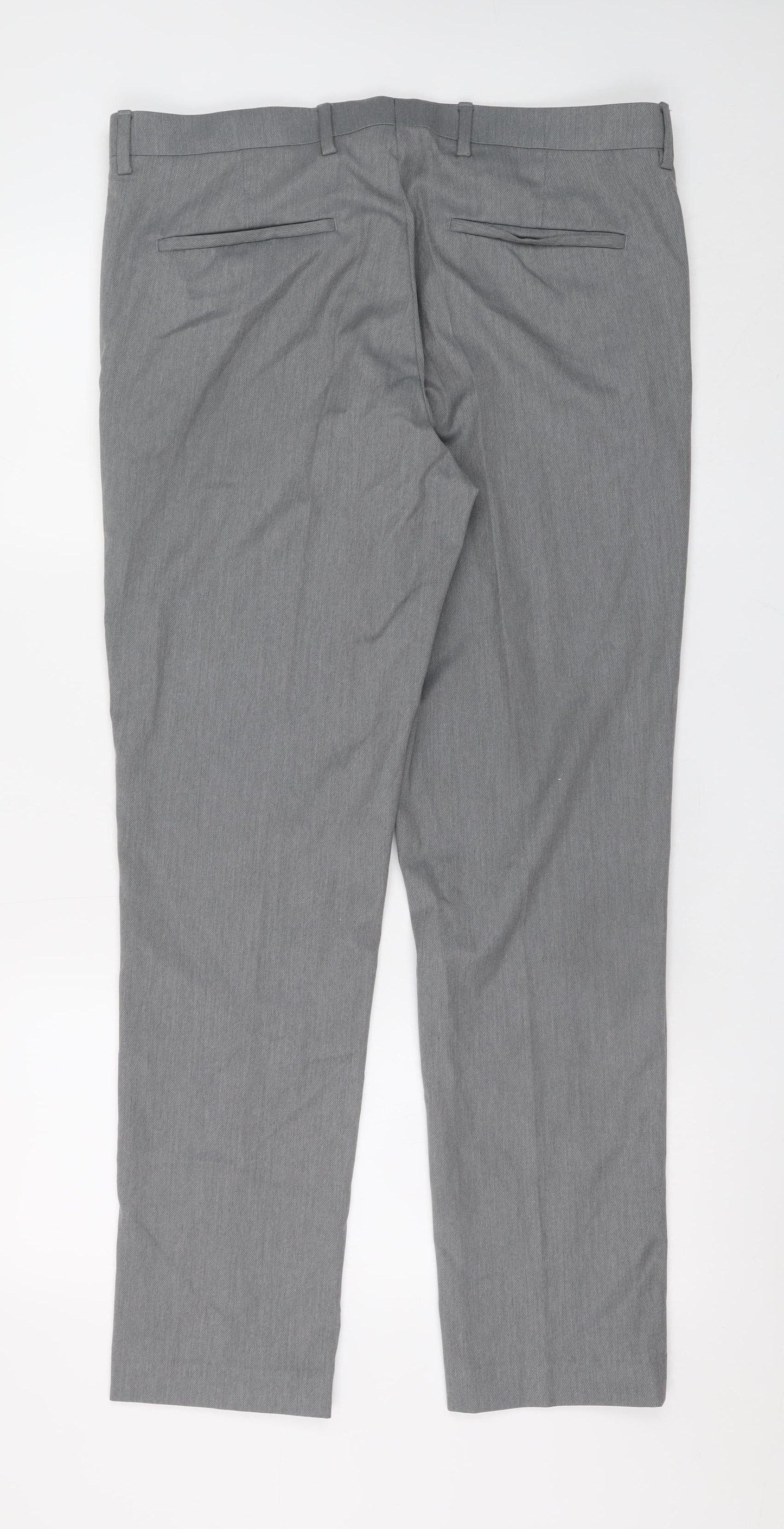 River Island Men's Grey Slim Fit Dress Pants 34R
