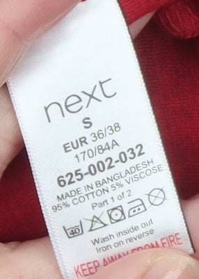 Next Women Red Long Sleeve Mummy Bear Pyjama Top Size 8