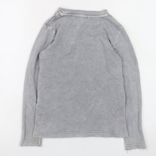 H&M Boys Grey Monster Truck Long Sleeve Sweatshirt 6-8 Years Zip Detail