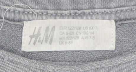 H&M Boys Grey Monster Truck Long Sleeve Sweatshirt 6-8 Years Zip Detail