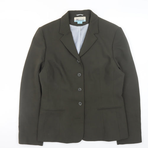 Monsoon Women Brown Blazer Size 12 Classic Workwear Jacket