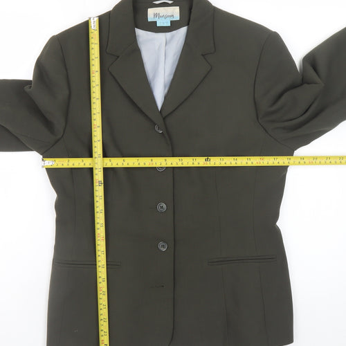 Monsoon Women Brown Blazer Size 12 Classic Workwear Jacket