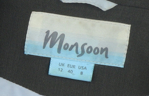 Monsoon Women Brown Blazer Size 12 Classic Workwear Jacket