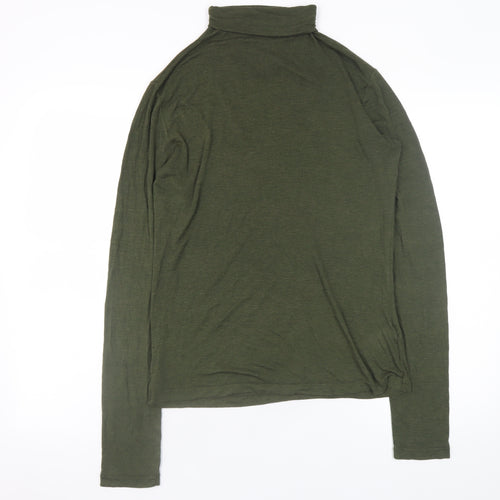 Uniqlo Women Green Roll Neck Long Sleeve Heattech Top Size M