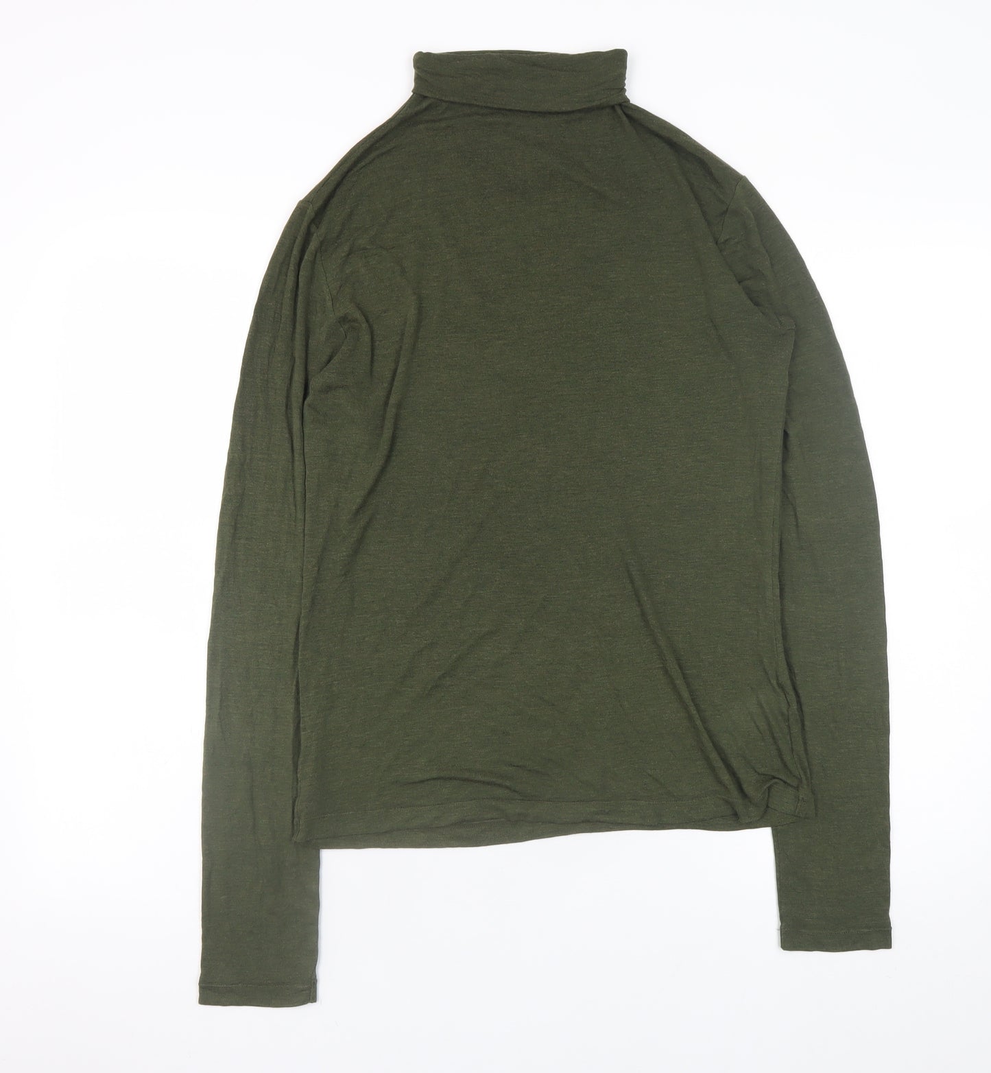 Uniqlo Women Green Roll Neck Long Sleeve Heattech Top Size M