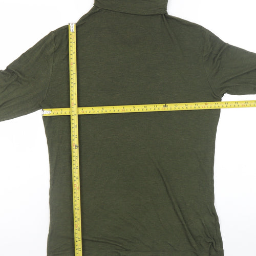Uniqlo Women Green Roll Neck Long Sleeve Heattech Top Size M