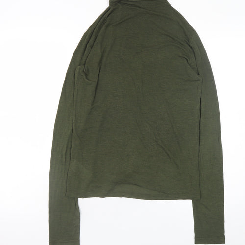Uniqlo Women Green Roll Neck Long Sleeve Heattech Top Size M