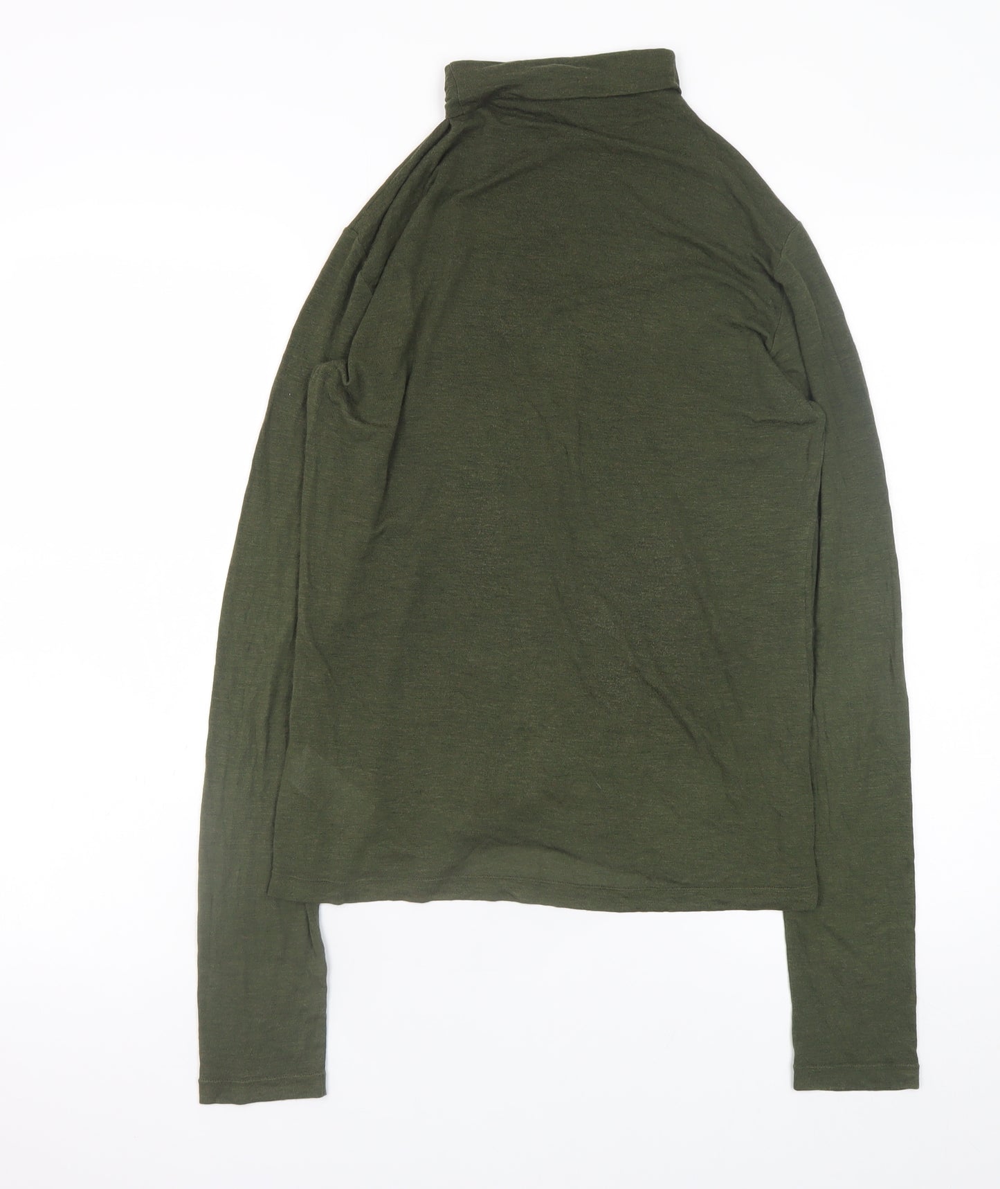 Uniqlo Women Green Roll Neck Long Sleeve Heattech Top Size M
