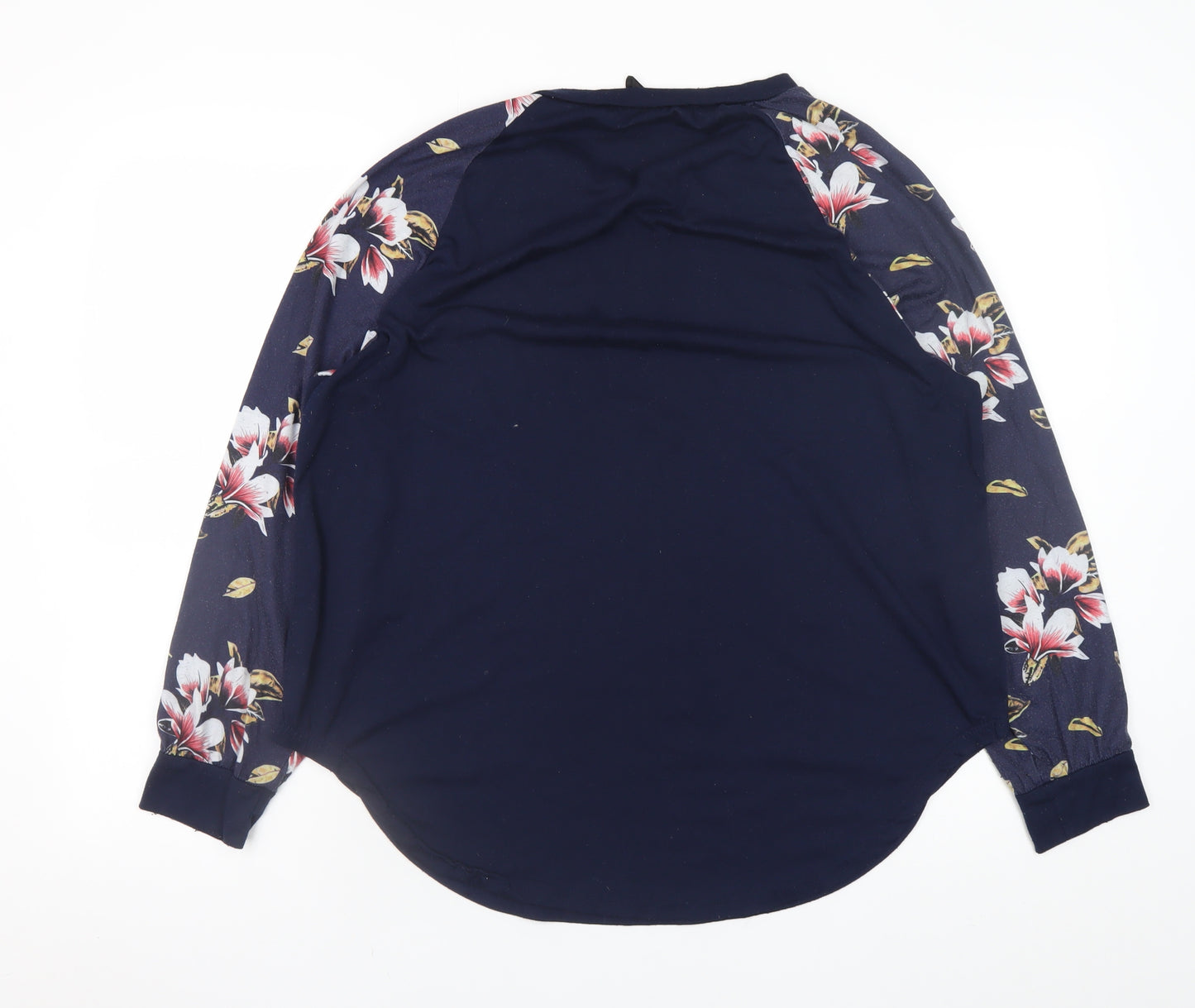 SHEIN Curve Women's Blue Floral Raglan Long Sleeve Tunic Blouse Size 18 Plus