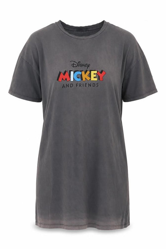 Primark Disney Mickey & Friends Grey Women's S Nightshirt T-Shirt Style