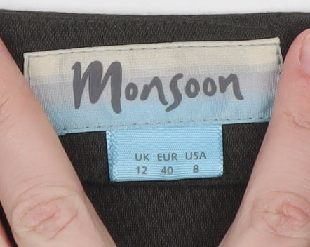 Monsoon Women Brown Midi Pencil Skirt UK 12 Workwear Lined