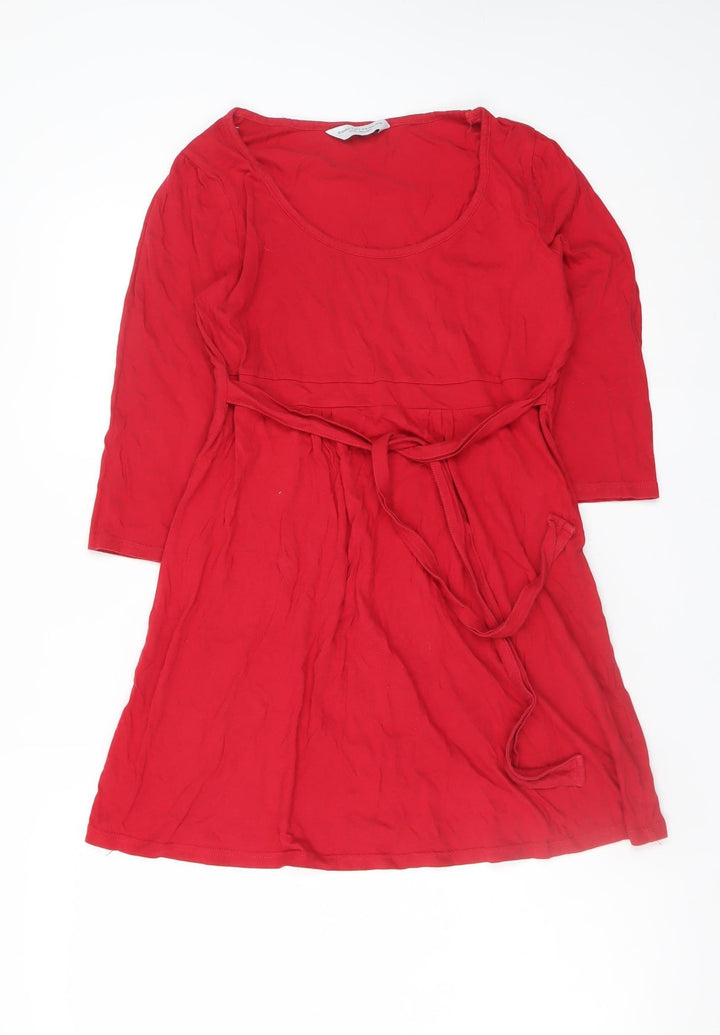 Dorothy Perkins Women’s Red A-Line Knee Length Cotton Dress Size 12