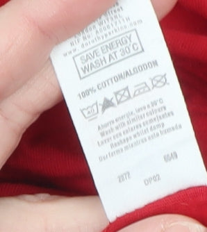 Dorothy Perkins Women’s Red A-Line Knee Length Cotton Dress Size 12