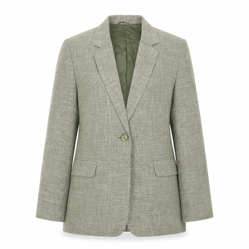 Country Casuals Women Green Size 12 Wool Blend Check Blazer Jacket