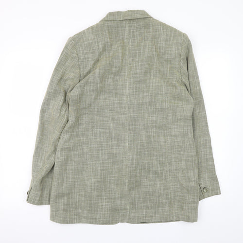 Country Casuals Women Green Size 12 Wool Blend Check Blazer Jacket