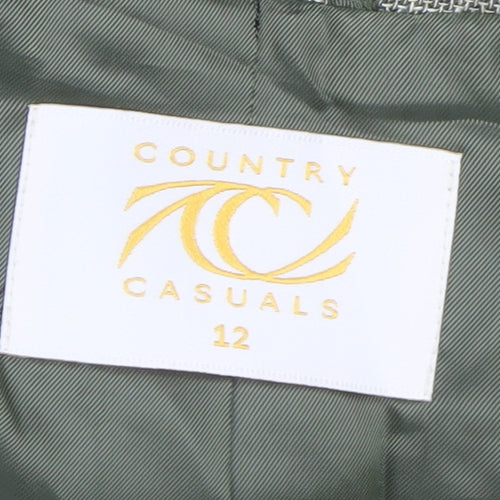 Country Casuals Women Green Size 12 Wool Blend Check Blazer Jacket