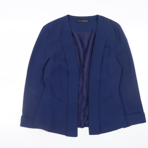 Atmosphere Women Blue Size 10 Tailored Open Front Blazer Jacket