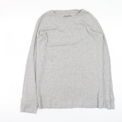 Atmosphere Women Grey Long Sleeve Cotton Basic T-Shirt Size 14