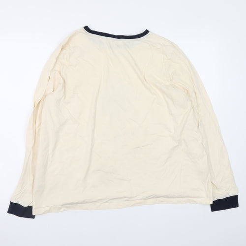 Matalan Women’s Beige Christmas Sprout Pout Long Sleeve Ringer T-Shirt XL