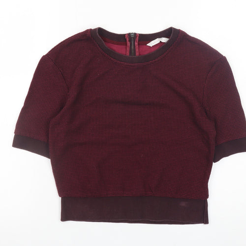 Padini Women's Red Cropped Crew Neck Short Sleeve Top Size M
