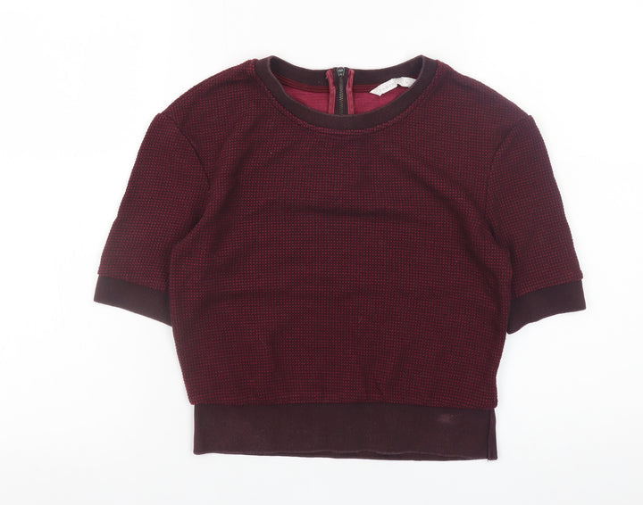 Padini Women's Red Cropped Crew Neck Short Sleeve Top Size M