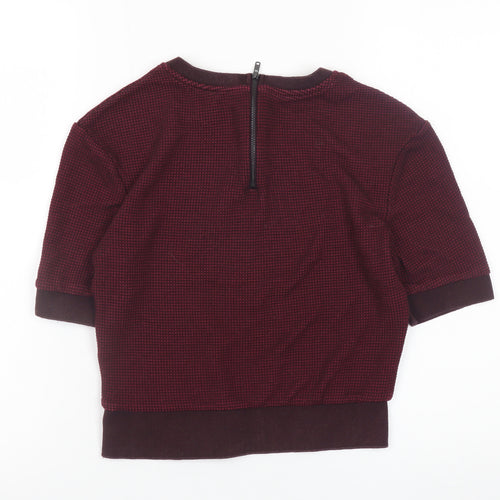 Padini Women's Red Cropped Crew Neck Short Sleeve Top Size M