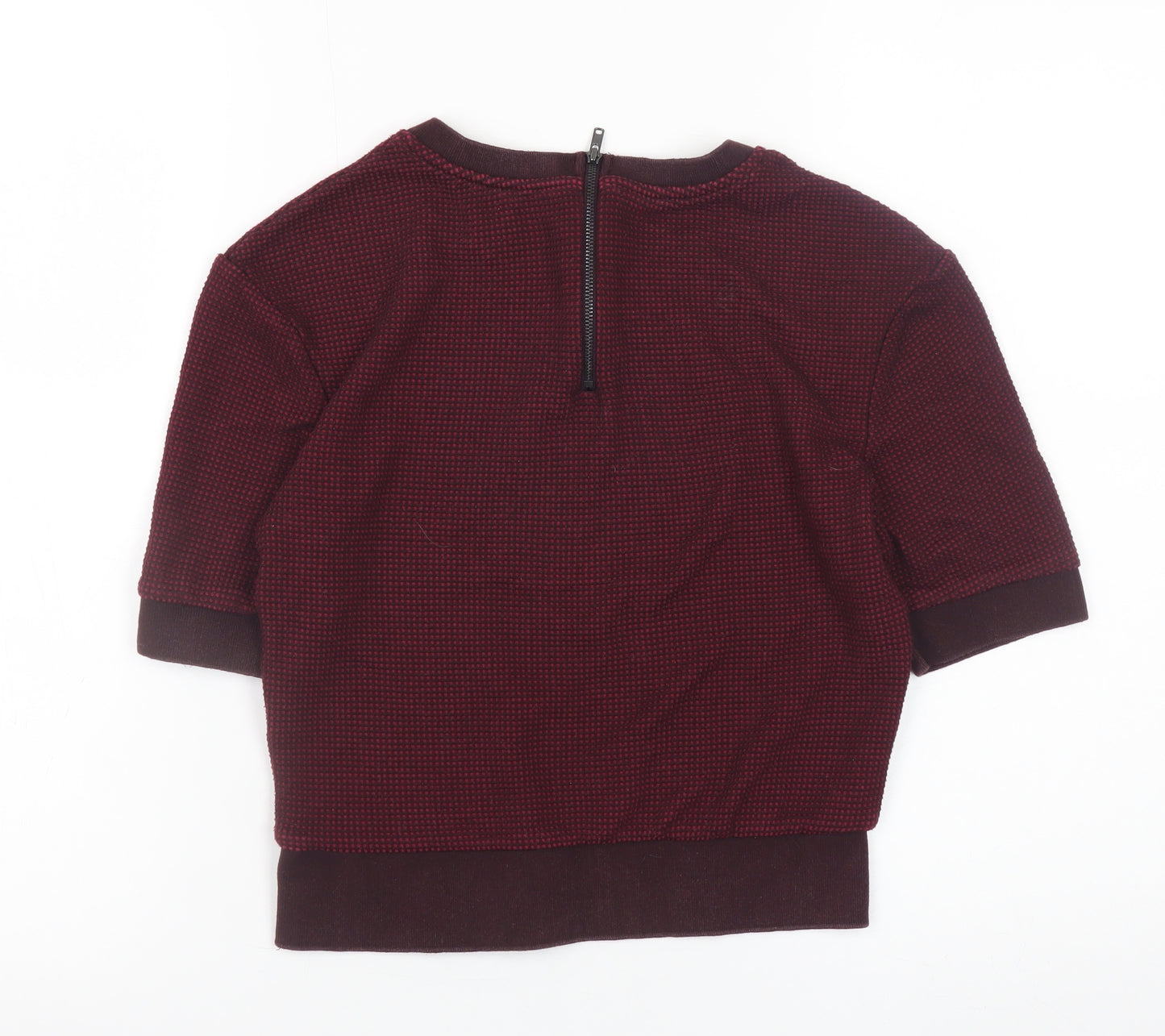 Padini Women's Red Cropped Crew Neck Short Sleeve Top Size M