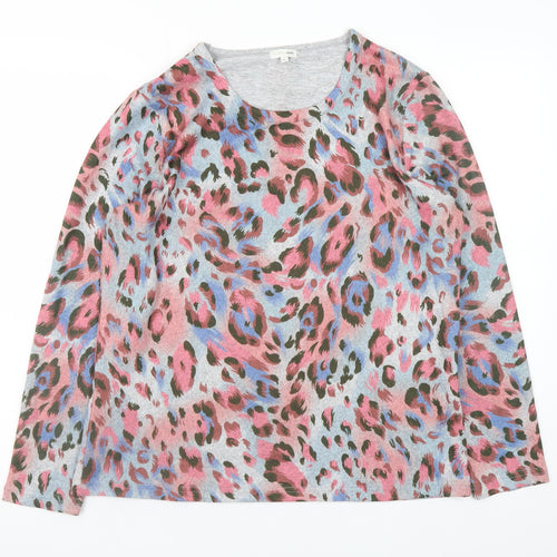 Forever One Women's Multicoloured Animal Print Long Sleeve Top Size L