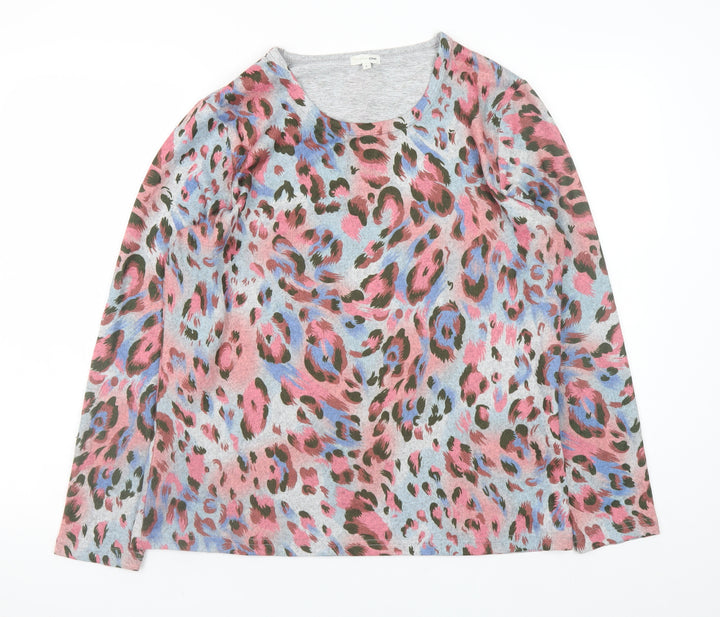 Forever One Women's Multicoloured Animal Print Long Sleeve Top Size L