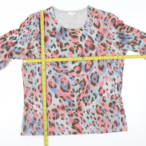 Forever One Women's Multicoloured Animal Print Long Sleeve Top Size L