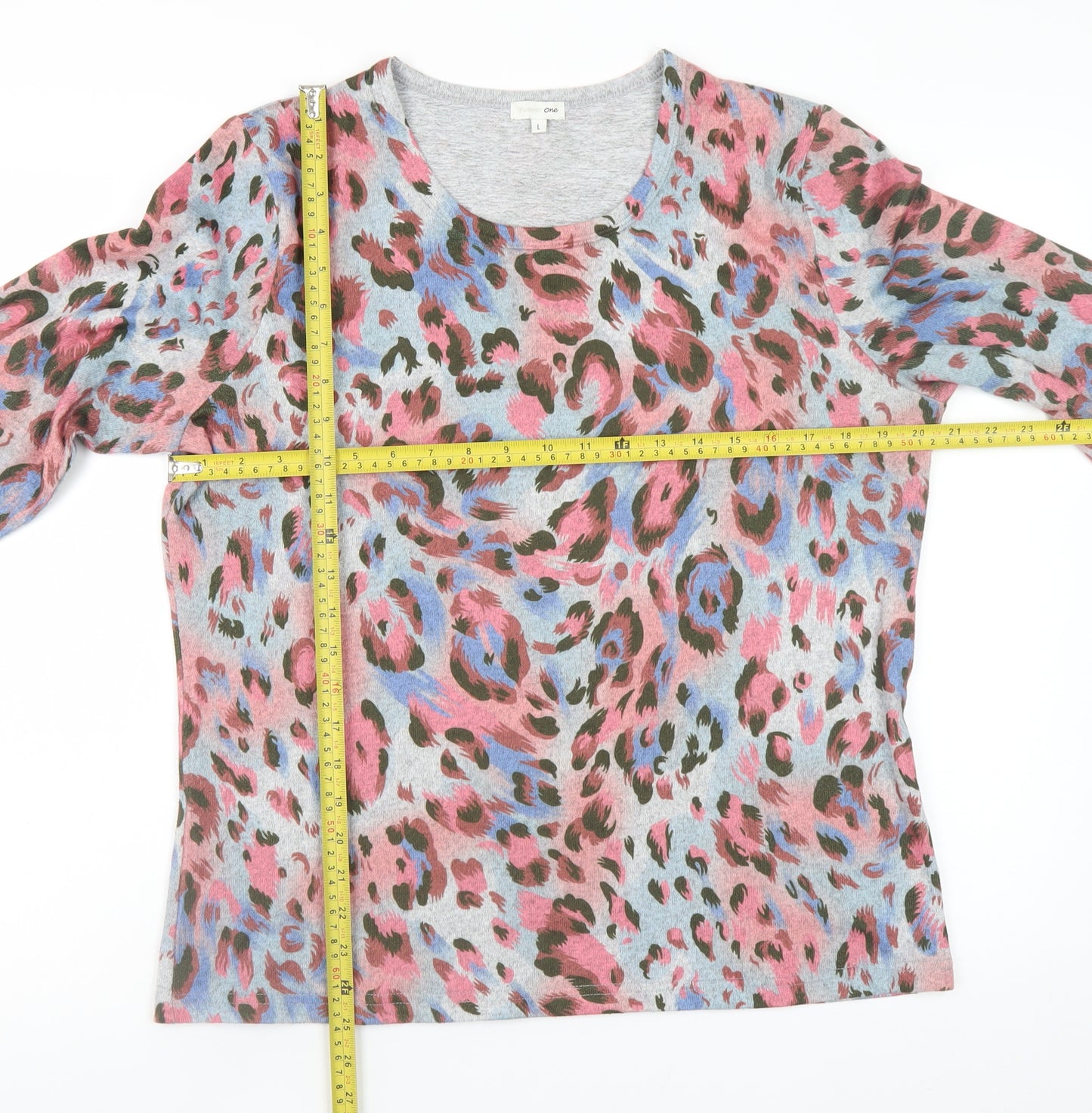 Forever One Women's Multicoloured Animal Print Long Sleeve Top Size L