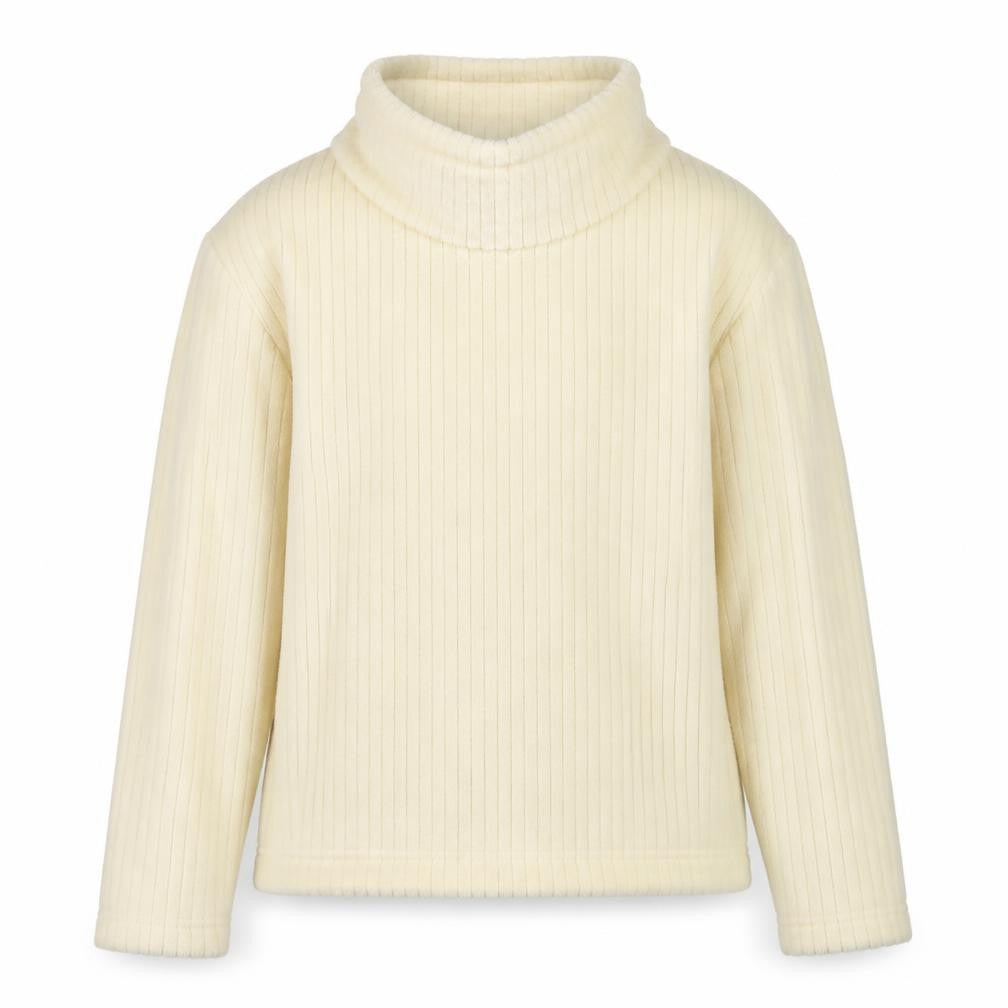 Front view of Regatta girls’ beige fleece roll neck pullover sweatshirt 11-12 years