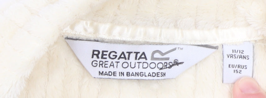 Regatta Girls Beige Fleece Roll Neck Pullover Sweatshirt 11-12 Years