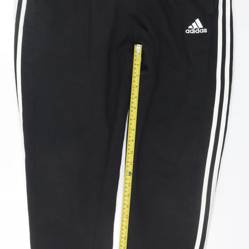 Adidas Men's Black XL Jogger Sweatpants with White Stripes