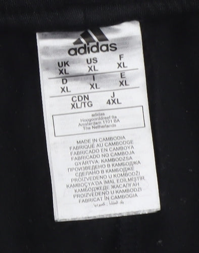 Adidas Men's Black XL Jogger Sweatpants with White Stripes