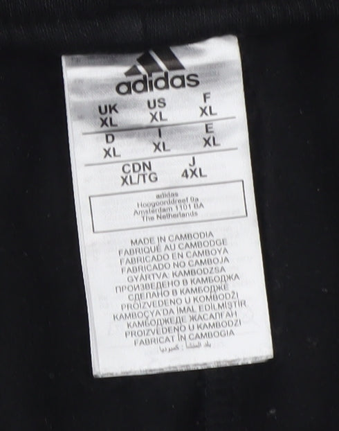 Adidas Men's Black XL Jogger Sweatpants with White Stripes