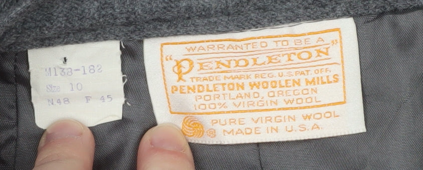 Pendleton Women's Grey Wool Midi Pencil Skirt Size 10 Vintage