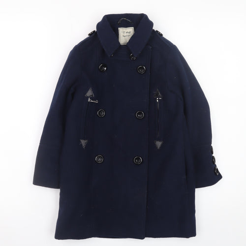 Next Girls Blue Double-Breasted Pea Coat Age 6 Years Lined Button-Up
